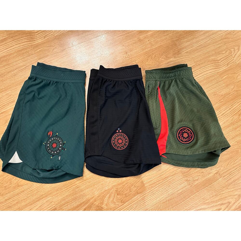 3 Pairs (Lot) of Nike Portland Thorns FC Soccer Shorts, Size Small